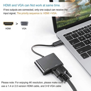 2合1迷你显示端口迷你DP公到HDMI VGA母转换器适配器 - Product Image 3