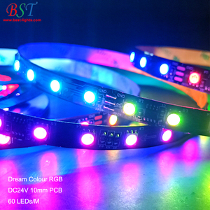DC24V SM16703RGBスマートLEDストリップライト60 LED/MブラックPCBドリームカラープログラマブルデジタルLEDピクセルレインボーチェイシングライト - Product Image 2
