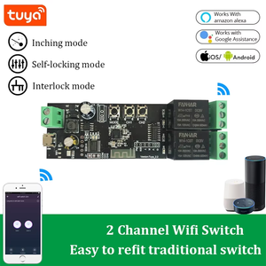 2チャンネルスイッチワイヤレスWiFiスイッチモジュールスマートライフアプリリモコンDIYスマートホーム2チャンネルリレー - Product Image 2
