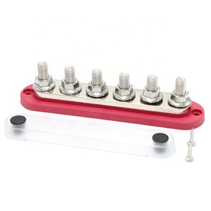 300a Power Distribution Block Bus Bar Pair Bus Bar M10 Terminal Studs 12-48V, Bus Bar Terminal Block with Cover Max 300V - Product Image 1