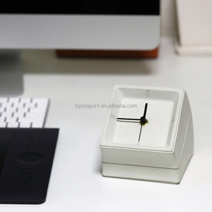 Jam <span class=keywords><strong>Alarm</strong></span> beton semen klasik, Logo pribadi Logam Modern Desktop jam tangan pilihan pemasangan jarum kuarsa masih hidup - Product Image 3