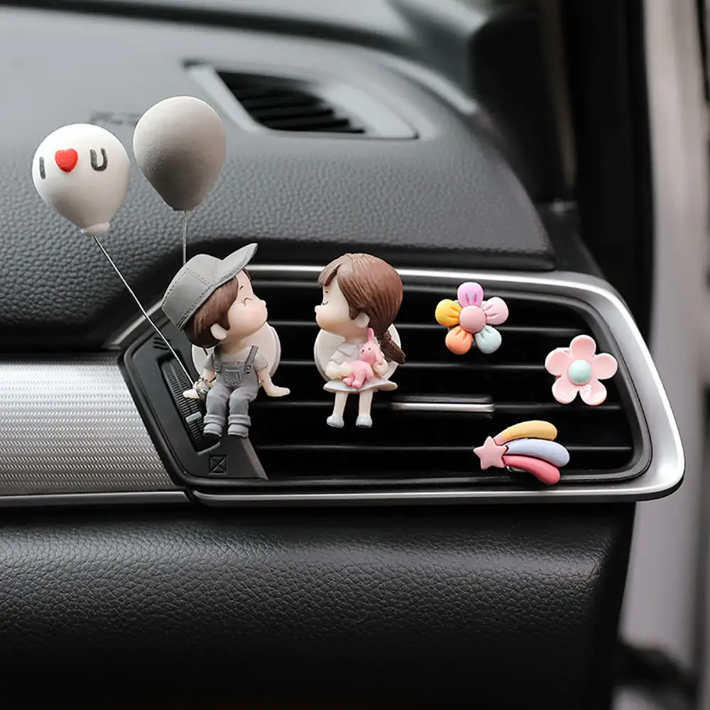 Cute Cartoon Air Outlet profumo decorativo coppia ornamenti deodorante per interni auto