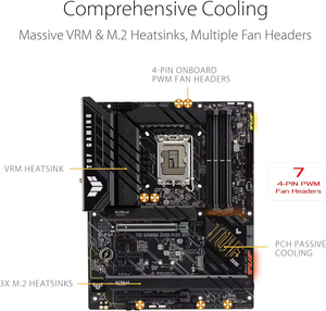 耐久性のあるASUS TUFゲームZ690-Plus ATX Intel Z690 DDR5 6000 + PCIe 5.0安定したゲーム & ストリーミング用 - Product Image 3