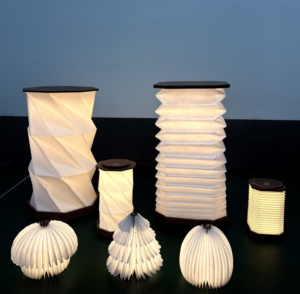 Échantillon Gratuit <span class=keywords><strong>2025</strong></span> Produit Artisanal Unique Article à Bas Prix Motif en ABS Lampe Pliable en Papier Rotative et Rechargeable Cadeau Promotionnel - Product Image 1