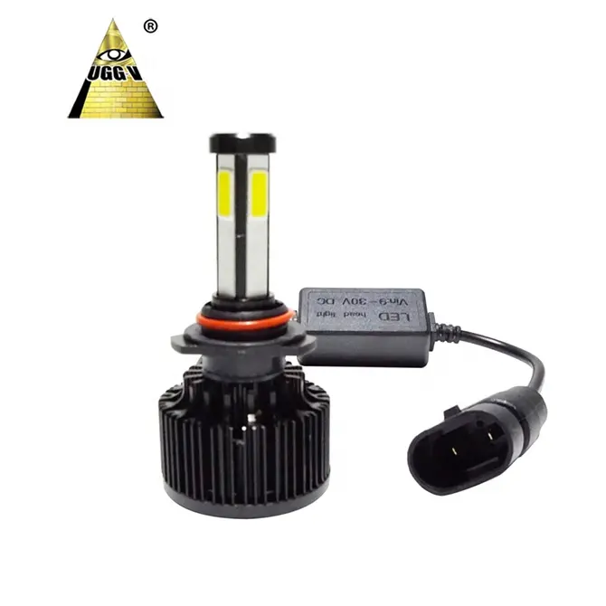 Lâmpada LED COB para farol de carro, 80W, sistema de iluminação automática 6000K, 4 lados, H11, H4, H7, compatível com o modelo 'City', 12V, Volta