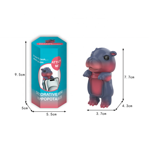 Kaili Decorative Mini Hippo Figures <strong>Simulated</strong> Animal Theme Car Tablet <strong>Computer</strong> Mobile Phone Case Made of Plastic - Product Image 5