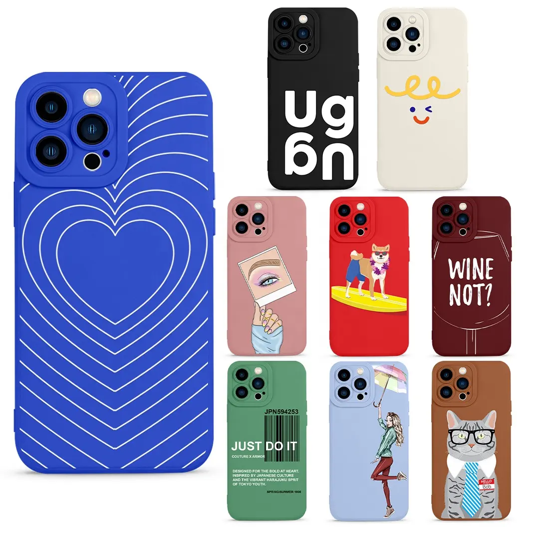 Uslion — coque de téléphone à personnaliser, étui en TPU bleu mat pour iPhone 13 Pro Max 11 12 Pro