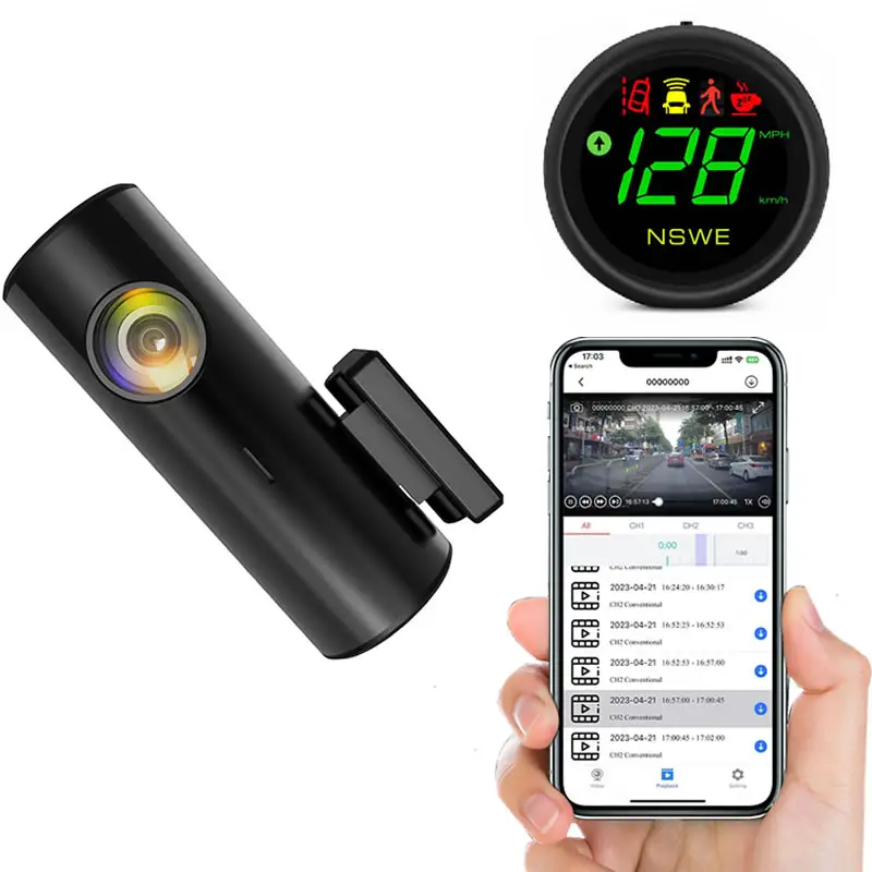 SCHLUSSVERKAUF KI ADAS 4K WLAN Autotaxi Black Box hintere Dashcam-Recorder HUD Kopf-Up-Anzeige GPS-Speedometer