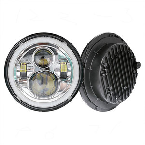 ไฟหน้ารถทรงกลมขนาด5.75นิ้วไฟวิ่งกลางวันอัตโนมัติไฟ4x4 LED พร้อมวงแหวนตาและไฟเลี้ยวสำหรับออฟโรด - Product Image 1