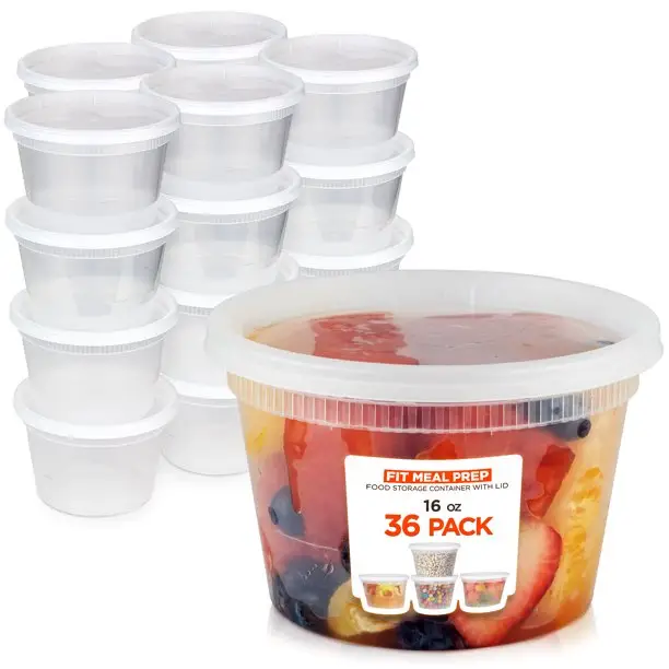 Deli-contenedor de plástico desechable con tapa, contenedor de alimentos de plástico transparente, 8oz, 12oz, 16oz, 24oz, 32oz