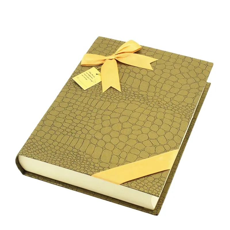 Boitier de présentation en forme de livre magnétique personnalisé, boîte d'emballage pour chocolat, avec nœud de ruban, 50 pièces