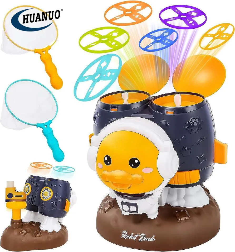 Lanceur de jouets de sport de plein air Soucoupe en plastique souple Disque volant pour enfants avec filet de retenue