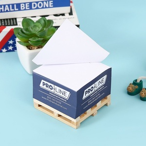 Custom Logo <strong>Paper</strong> <strong>Cube</strong> Sticky Note <strong>Memo</strong> Pad Promotional <strong>Block</strong> with Wooden Pallet