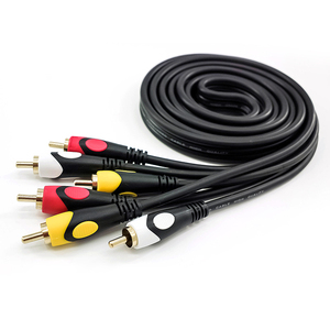 3m镀金RCA视频电缆3RCA-3RCA公对公连接聚氯乙烯护套，用于摄像机电脑显示器DVD播放机家庭影院 - Product Image 4