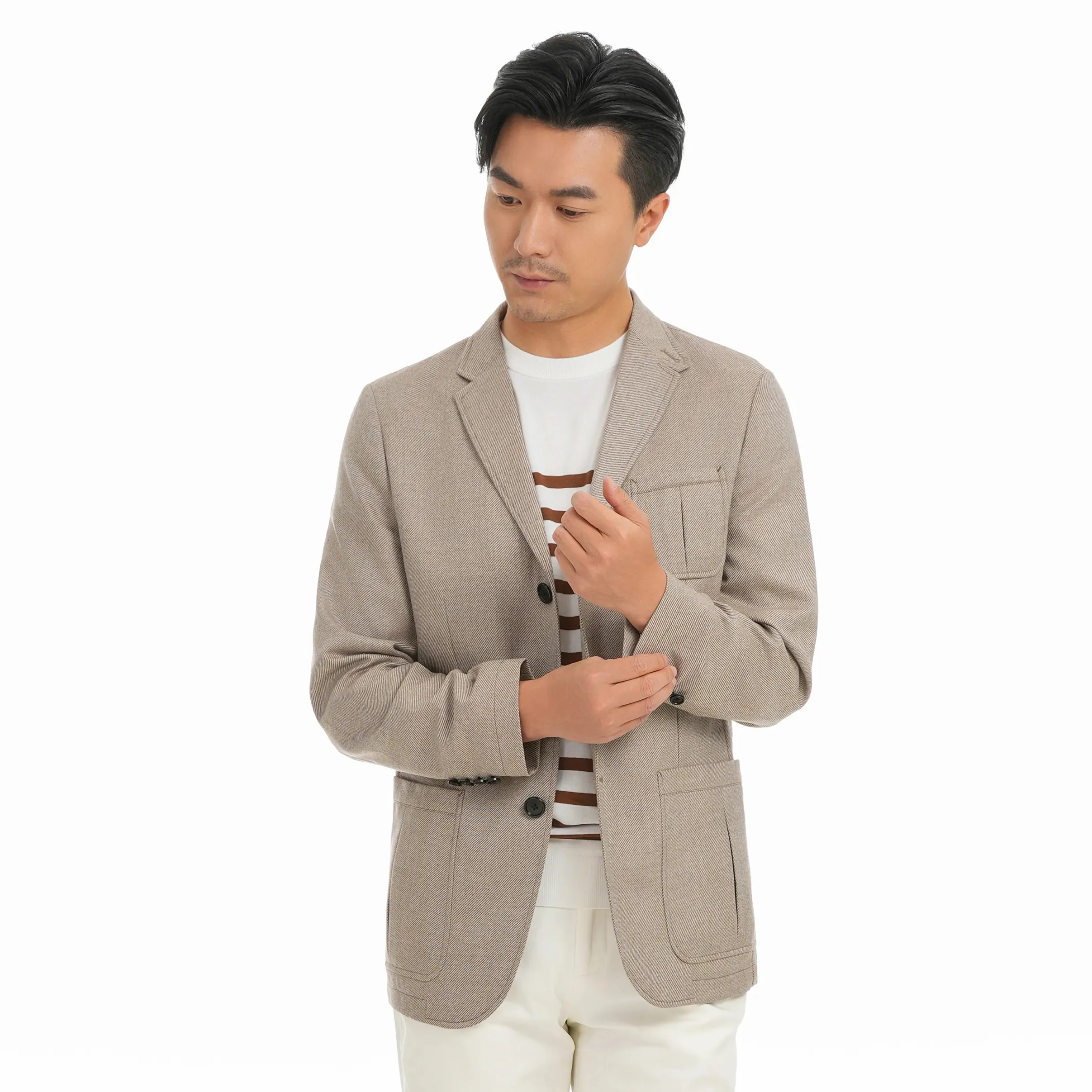 2023 bosha người đàn ông của tùy chỉnh áo chất lượng cao thoáng khí Len cashmere lụa Blazer với duy nhất ngực đóng cửa nhà máy làm phù hợp với