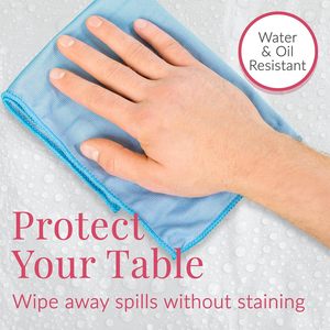 84英寸圆形PEVA擦拭干净桌布，用于室内和室外活动 - Product Image 4