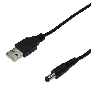 พอร์ต2.0 USB สีดำ1ม. ไปยัง5.5*2.1มม. สายเชื่อมต่อสายไฟทรงกระบอก5V DC สายข้อมูล - Product Image 4