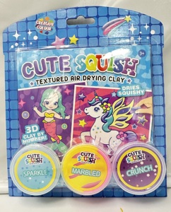 3D Cute Squish unicorn Mermaid Textured air Drying <strong>Clay</strong> 3 Colors <strong>Clay</strong> by Number 3 Design Sheets - Product Image 4