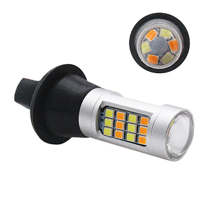 T20 W21W P21W PY21W LED sinyal lambası DRL Canbus hiçbir hata 1157 1156 Ba15s çift renkli LED araba ışık beyaz Amber - Product Image 2