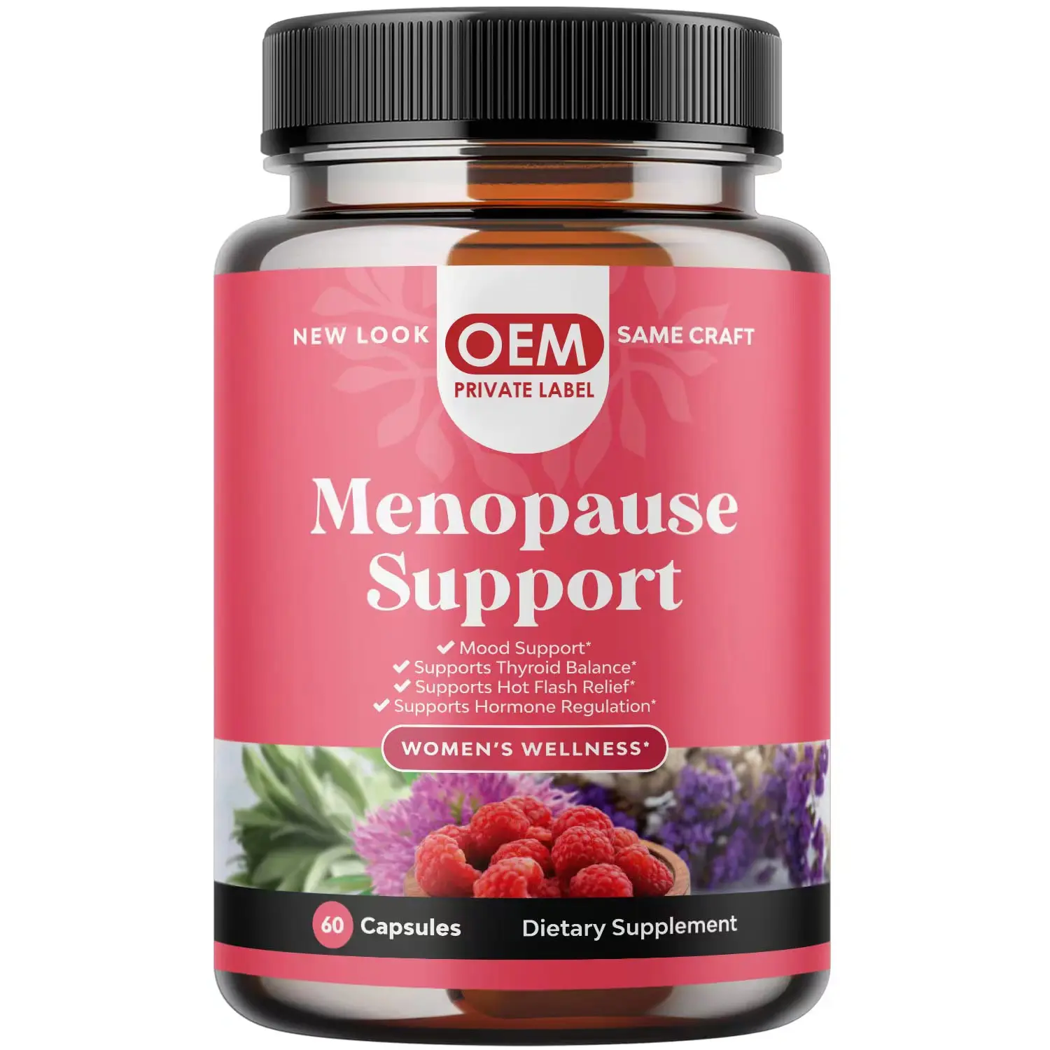 Kadınlarda menopoz hormonu dengesi için özel etiket kadın menopoz kapsül