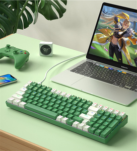 Teclado con cable Teclado mecánico retroiluminado de tamaño completo Teclado ergonómico para juegos de diseño para PC Ordenador portátil PC