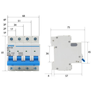 1P 2P 3P 4P 6A 16A 20A 32A 40A 63A AC DC tipos MCB disyuntor - Product Image 6