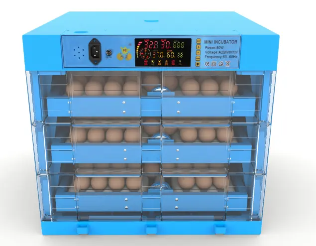 حاضنة بيض JIATAI باللون الأزرق أنيقة وبسعر رخيص تحتوي على 192 بيضة، حاضنة بيض الدجاج ذات طاقة مزدوجة للبيع