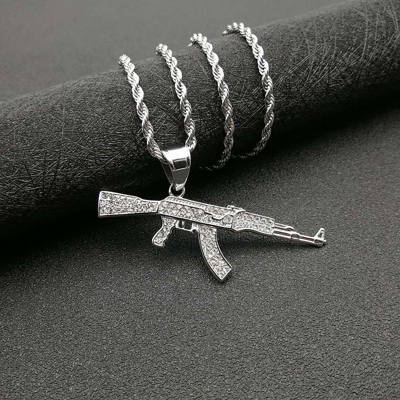 Pendentif simple couleur acier