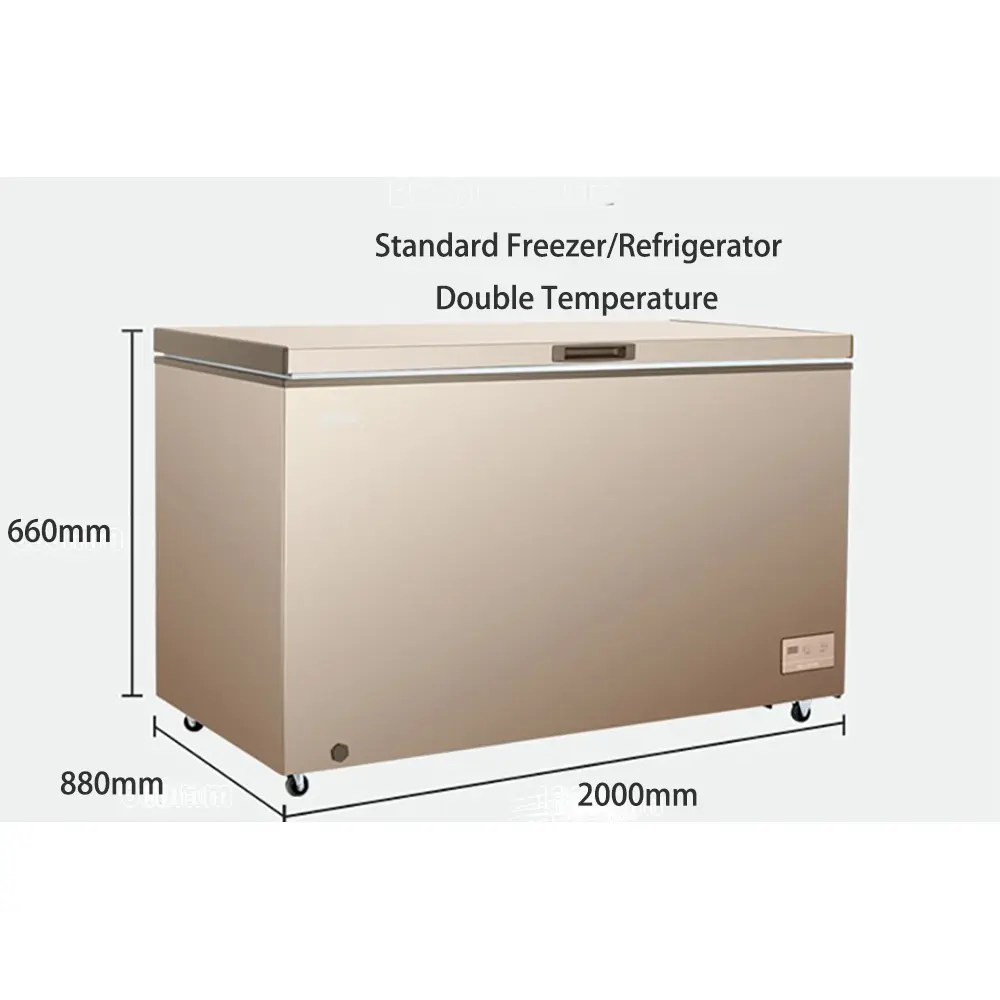 Großer Kapazität gewerbe Ein-Tür horizontal Tiefkühlschrank Truhe gewerbe Kühlschrank Heim Gefrierschrank Kühlschränke