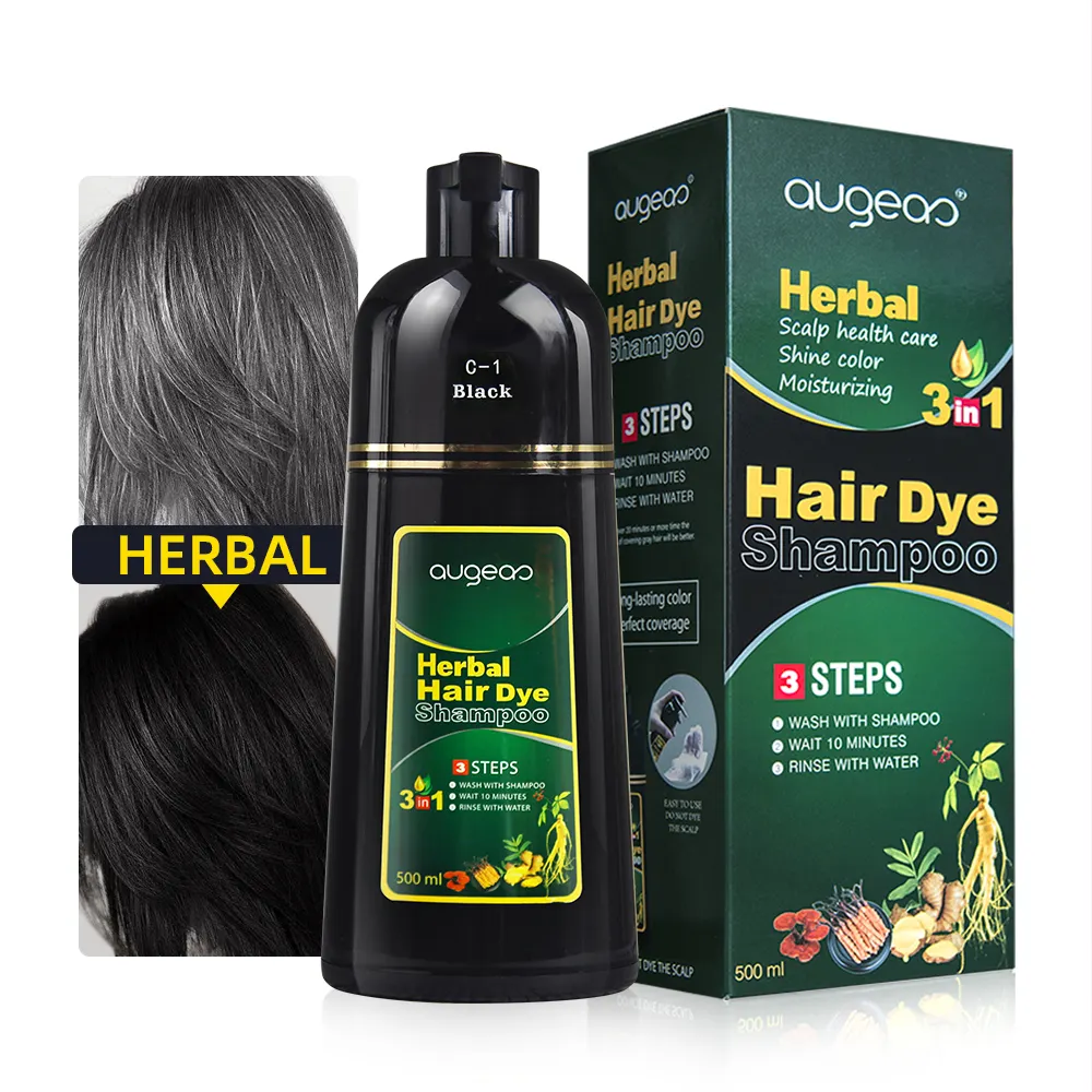 Sampo rambut hitam semipermanen herbal alami untuk rambut putih