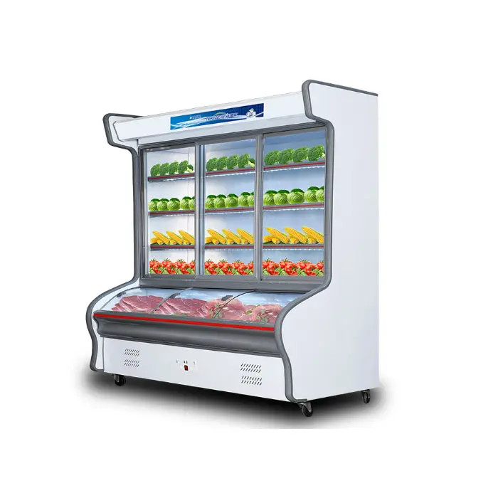 storage fresh vegetable and fruit open show display cooler /refrigerator