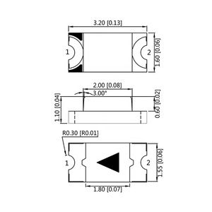 1206 LED ลูเมนสูงชิป SMD LED 5000-6500K 3216 SMD สีขาว