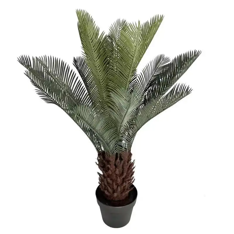 Árvore de bonsai cycas simulada de toque real, decoração de casa, árvore artificial de sago, árvores