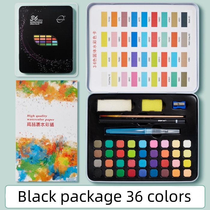 Boîte en fer noir 36 couleurs