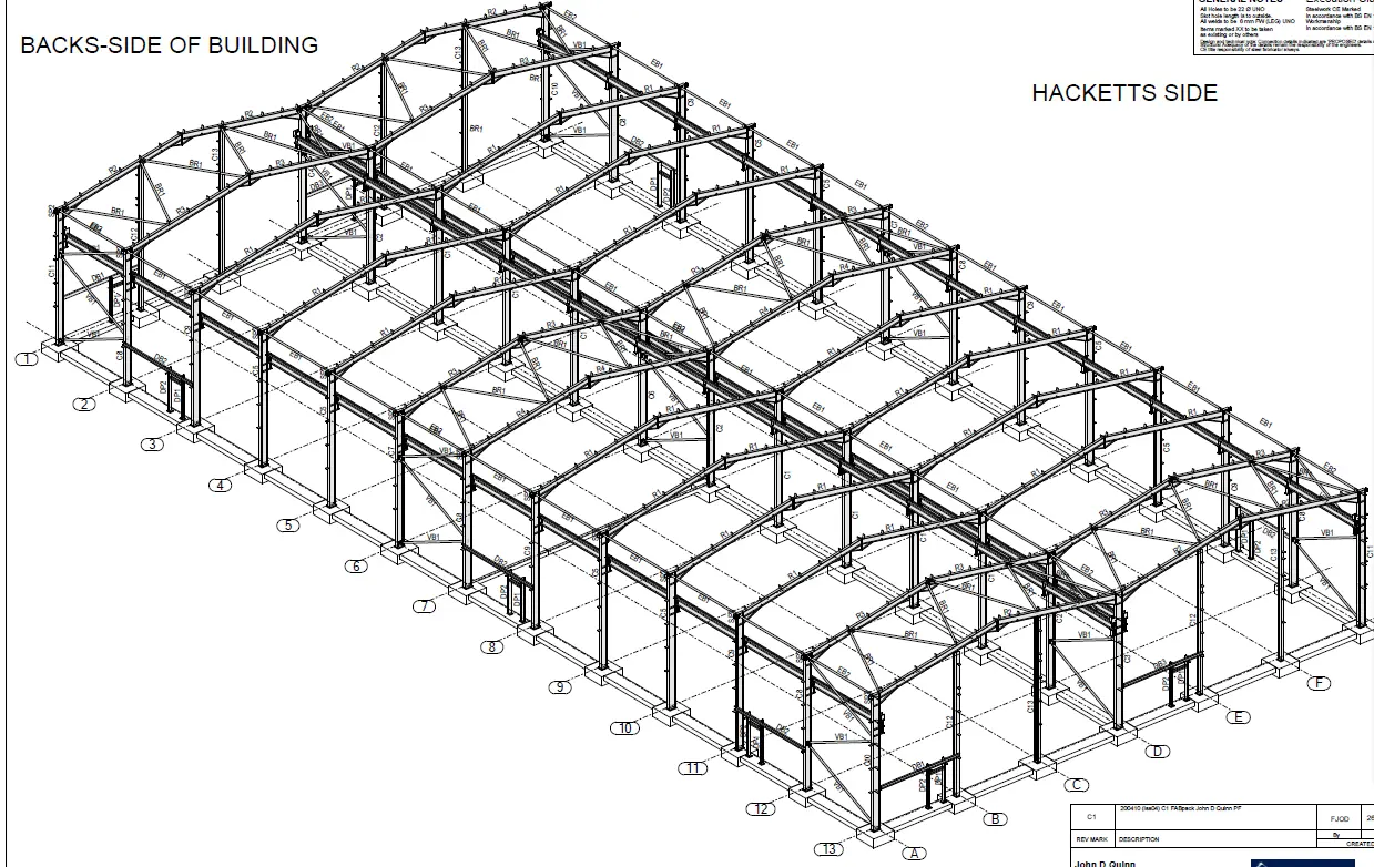 Крупнопролетная сборная легкая стальная конструкция складское здание