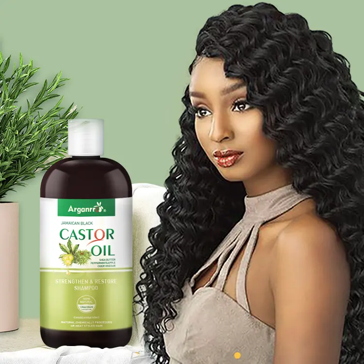 Private Label Prevent dryness and hair loss Repair damaged Nourish jamaican black castor oil Hair Shampoo for hair growth