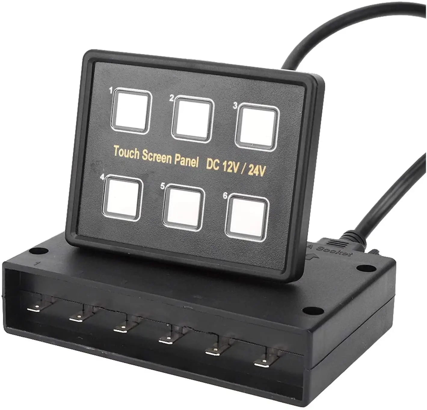 Universale 12V 24V 6 Gang LED Touch Screen pannello con scatola di controllo sigillata per camion, jeep, ATV/UTV, auto, barche Marine, RV