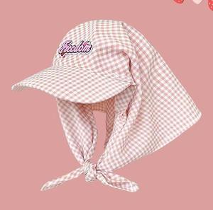 Nane yeşil mektup işlemeli kontrol başörtüsü kap yaz kalça-pop Minimalist ve ferahlatıcı başörtüsü kap - Product Image 4