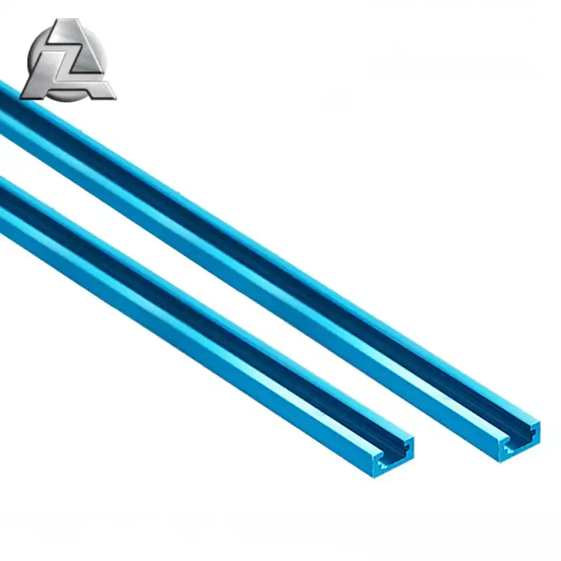 Inglete de aleación de aluminio Universal para carpintería, carril de sierra con ranura en t, 1200mm de largo, color azul, 19mm de ancho