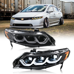 ヘッドライトDRLホンダシビック第8世代2006-2011カーアクセサリー<span class=keywords><strong>LED</strong></span>ヘッドライトアセンブリアップグレード
