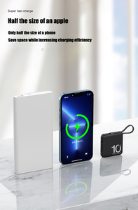 Kolay taşınabilir 10000mah dahili iki kablo cep hızlı şarj çok fonksiyonlu güç banka kullanımı için Apple ve Android - Product Image 5