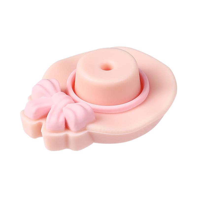 Chapeau noeud 3D rose clair