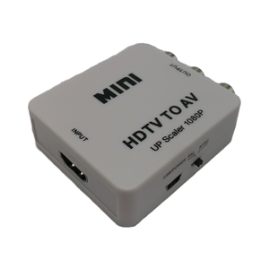 Convertidor HDTV2AV de 1080p, caja blanca, HD a AV, RCA, CVBS, adaptador de salida compuesto, convertidor de Audio y vídeo con entrada de 5V