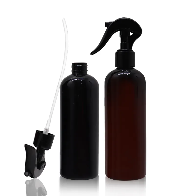 All'ingrosso personalizzato 100ml 120ml 250ml 500ml di alcool nero marrone bottiglie di plastica spray spray di plastica spray flacone