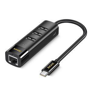 Jasoz MacBook ที่เข้ากันได้กับ Type C USB HUB 3 USB 2.0พอร์ต100M อีเทอร์เน็ต RJ45 USB C แบบมีสายภายในไปยังอะแดปเตอร์เครือข่าย - Product Image 1