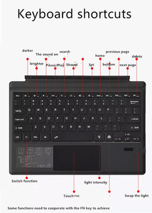 带触摸板背光的无线键盘，兼容Surface Pro 3 4 5 6 7 Go 1 2 3商务旅行 - Product Image 3