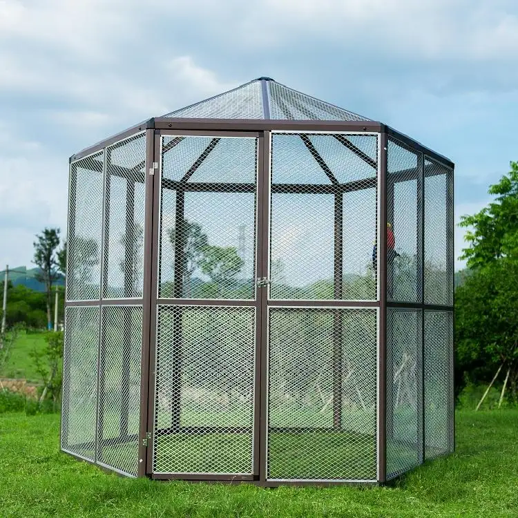 Fabricação De Alumínio Grande Aviary Bird Relaxamento Gaiola Outdoor Parrot Cage