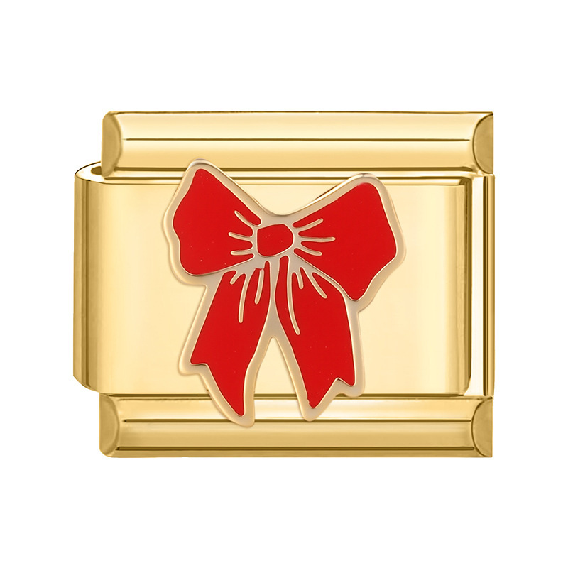 Gold background-red bow