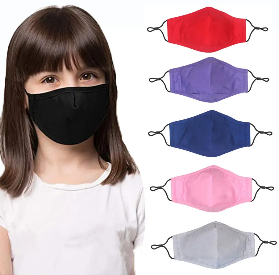 2022 Fashion Custom Logo Cotton Kids Facemask maschere per bambini riutilizzabili con filtro maschera in cotone lavabile per bambini