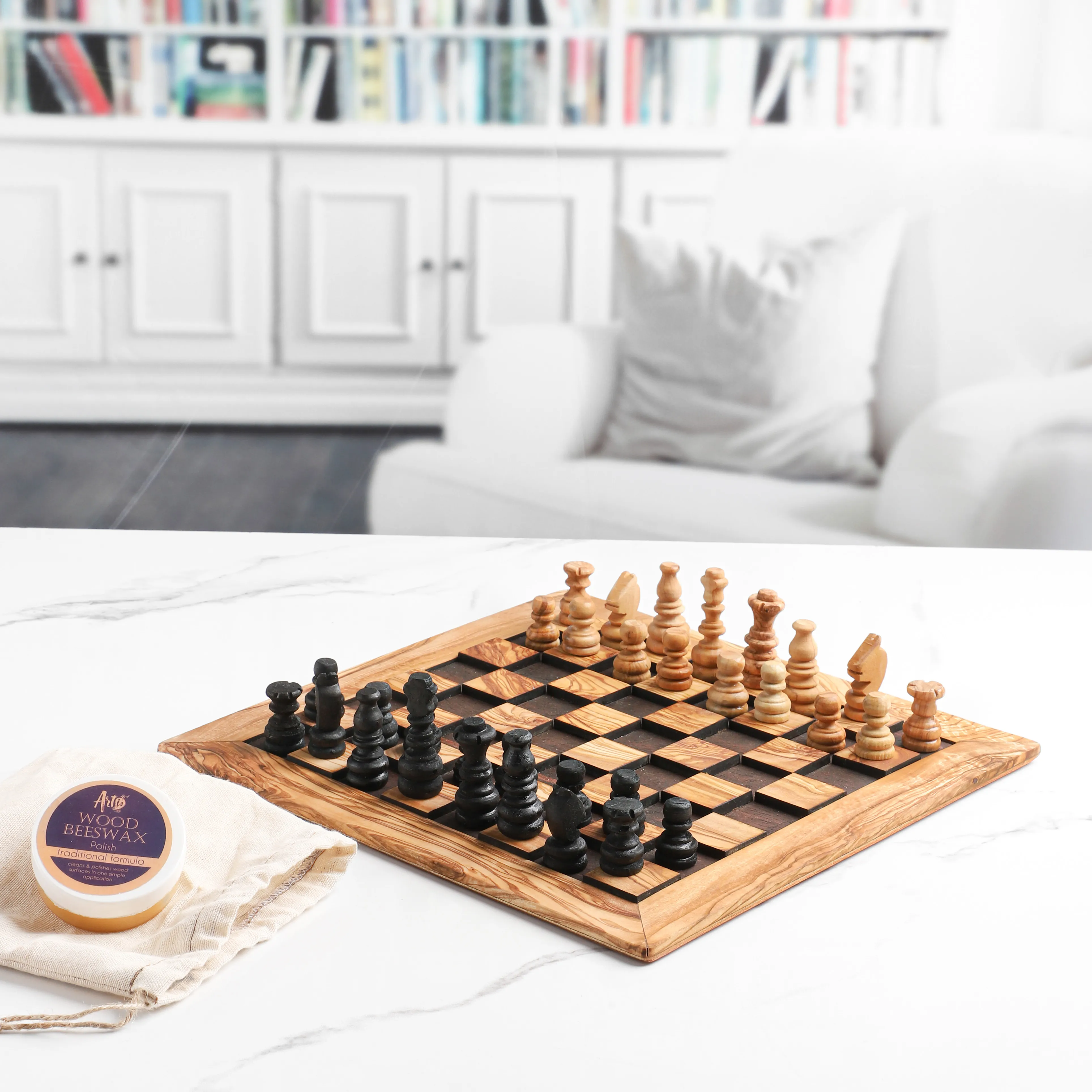 Lüks zeytin ahşap kişiselleştirilmiş satranç seti-doğrudan satranç tahtası oyun seti tedarikçisi